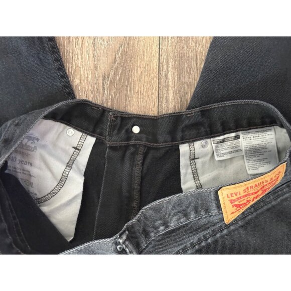 LEVI'S 505 MENS DENIM WASH BLACK JEANS STRAIGHT LEG 36X34 LONG-TALL 100% COTTON - Picture 9 of 11